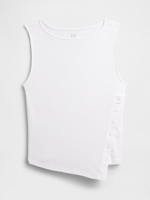 Image number 5 showing, Modern Ribbed Asymmetrical Button-Side Top