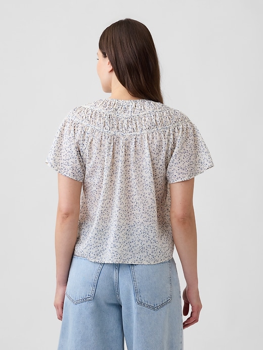 Image number 2 showing, Splitneck Flutter Sleeve Top