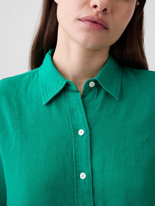 Image number 4 showing, Linen-Blend Easy Shirt