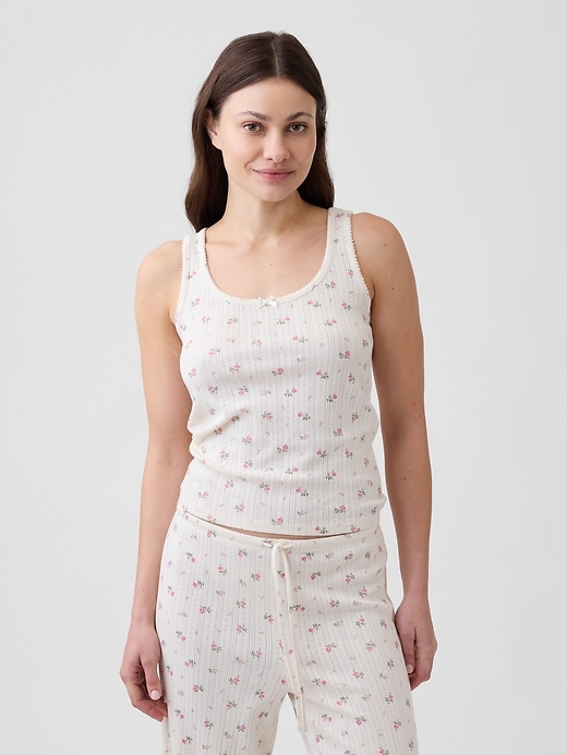 Image number 1 showing, Pointelle PJ Tank Top
