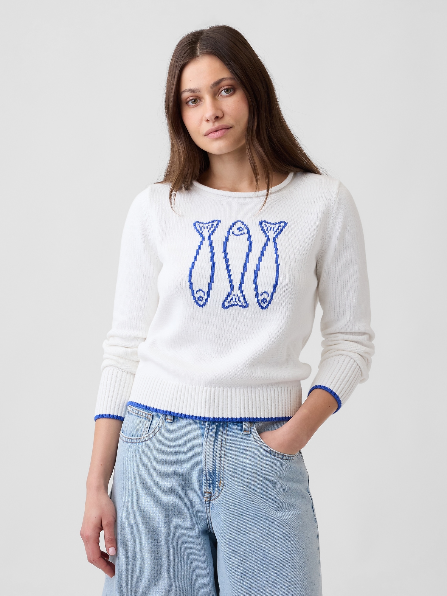 Rollneck Intarsia Sweater