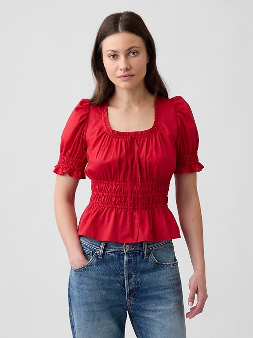 Smocked Puff Sleeve Top | Gap Factory