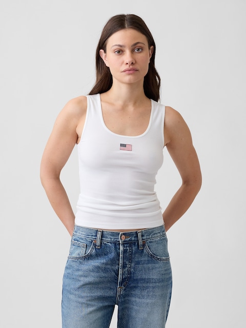 Gap Logo Ribbed Tank Top