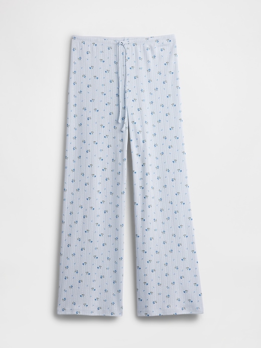 Image number 4 showing, Pointelle Wide-Leg PJ Pants