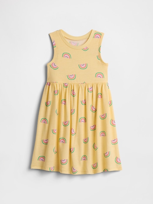 Gap Factory Babygap Print Jersey Dress Light Yellow Rainbows Size 12-18 M