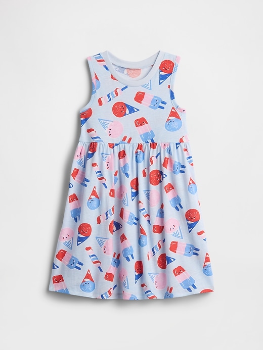 Gap Factory Babygap Print Jersey Dress Essential Blue Popsicles Fourth Of July Size 4 YRS