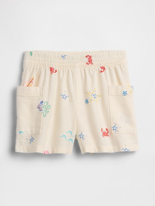 Image number 1 showing, babyGap Pull-On Linen-Blend Cargo Shorts