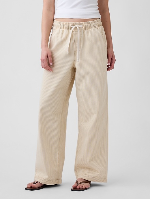 Image number 2 showing, High Rise Pull-On Wide-Leg Jeans