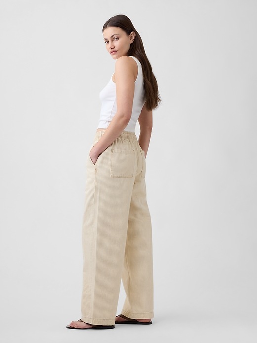 Image number 3 showing, High Rise Pull-On Wide-Leg Jeans