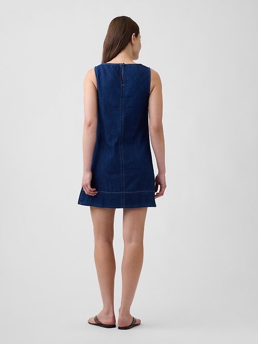 Image number 2 showing, Denim Apron Mini Dress