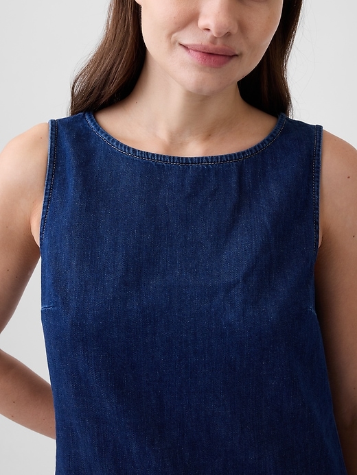 Image number 3 showing, Denim Apron Mini Dress