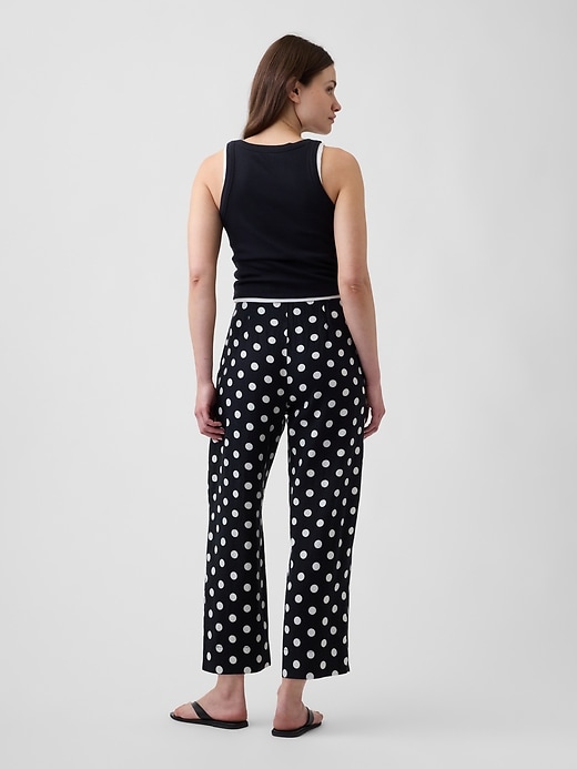 Image number 4 showing, High Rise Linen-Blend Straight Crop Pants