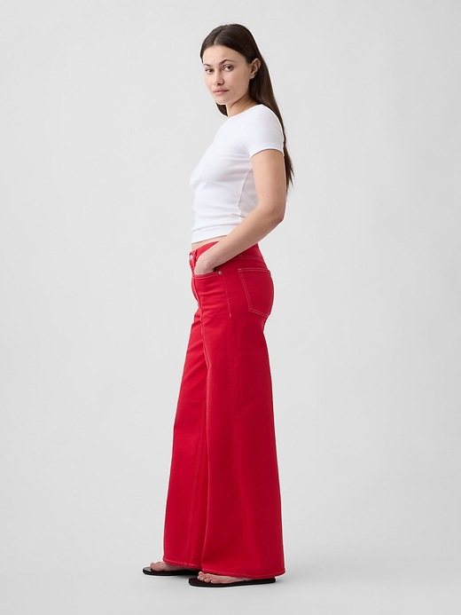 Image number 3 showing, Mid Rise Wide-Leg Jeans