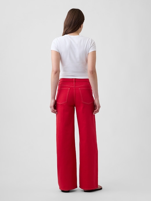 Image number 4 showing, Mid Rise Wide-Leg Jeans