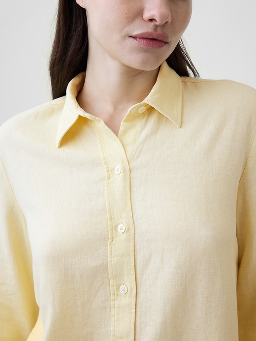 Image number 4 showing, Linen-Blend Easy Shirt