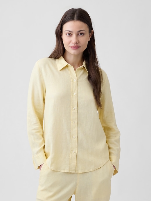 Image number 1 showing, Linen-Blend Easy Shirt