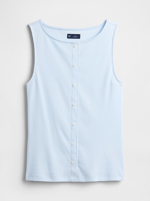 Image number 5 showing, Ribbed Button-Up Top