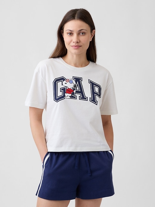 Image number 1 showing, Peanuts Oversized Gap Americana Logo T-Shirt