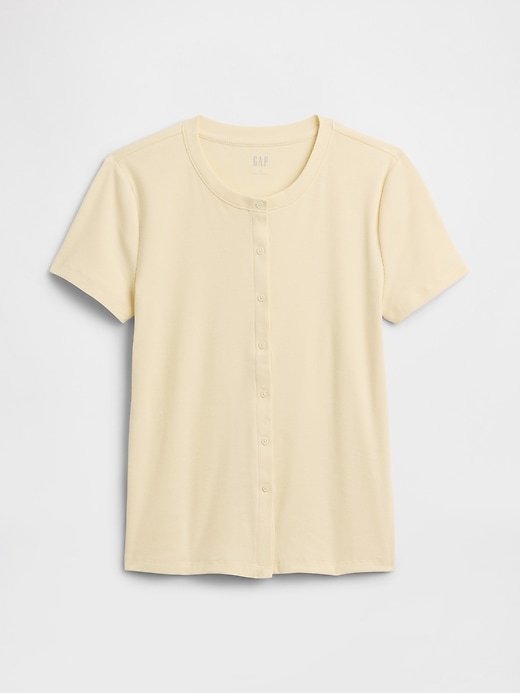Image number 5 showing, Ribbed Button-Up Top