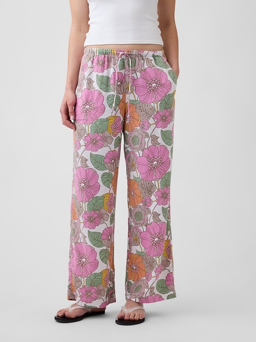 Image number 2 showing, Mid Rise Pull-On Wide-Leg Pants