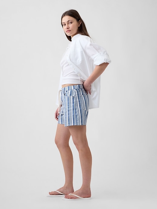 Image number 3 showing, Drawstring Denim Midi Shorts