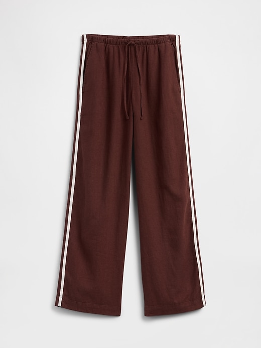 Image number 5 showing, Linen-Blend Stripe Wide-Leg Pants