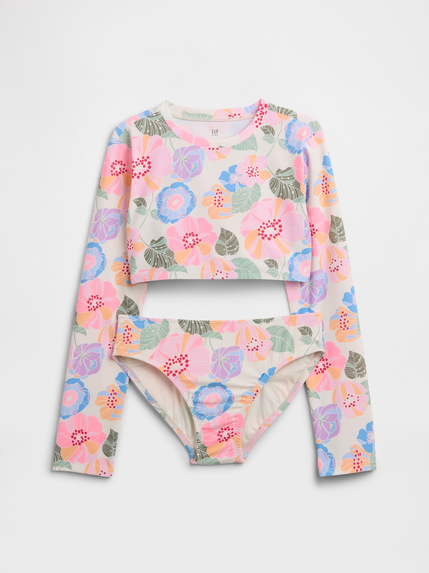 Kids Cropped Swim Print Two-Piece