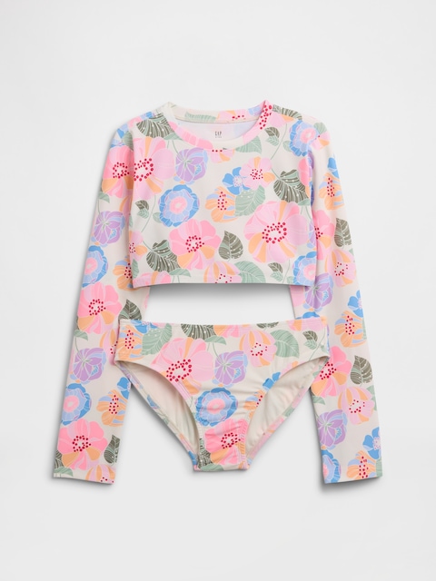 Kids Cropped Swim Print Two-Piece