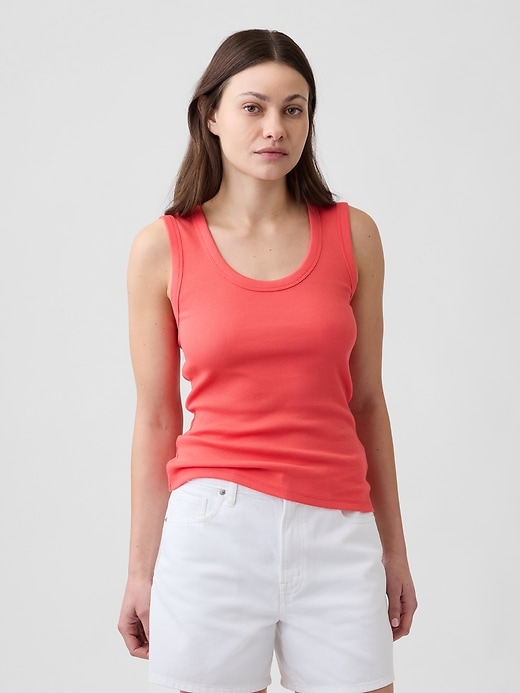 Image number 1 showing, Ribbed Scoopneck Tank Top