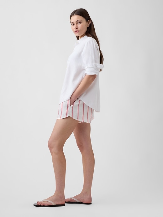 Image number 3 showing, 4" High Rise Relaxed Pull-On Gauze Shorts