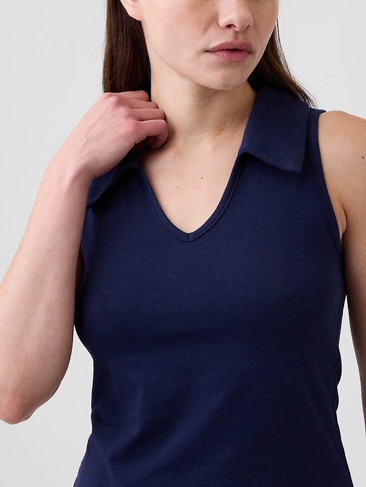 Sleeveless Scoopneck Polo Shirt | Gap Factory