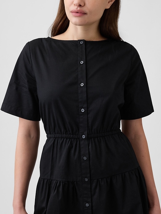 Image number 3 showing, Poplin Button-Up Mini Dress