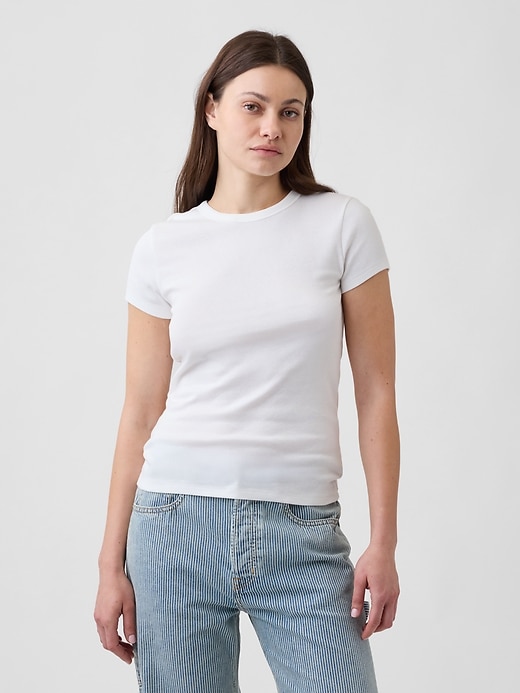 Image number 1 showing, Modern Ribbed Crewneck T-Shirt