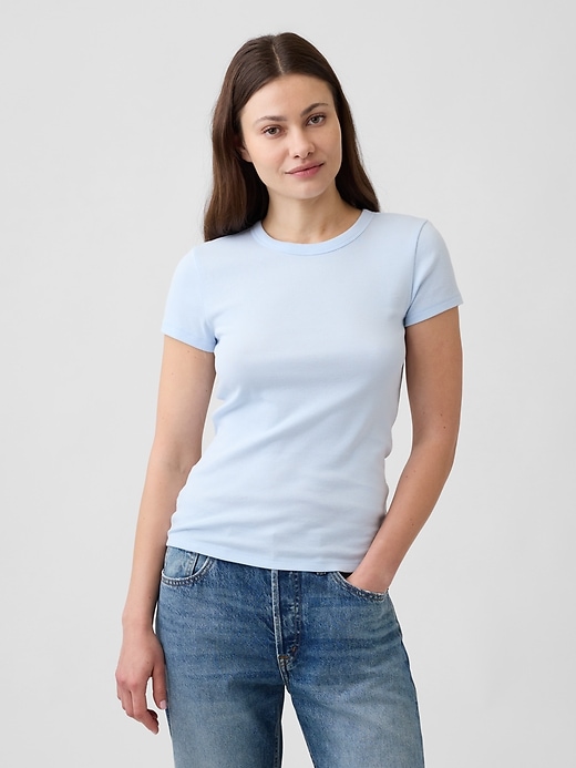 Image number 1 showing, Modern Ribbed Crewneck T-Shirt