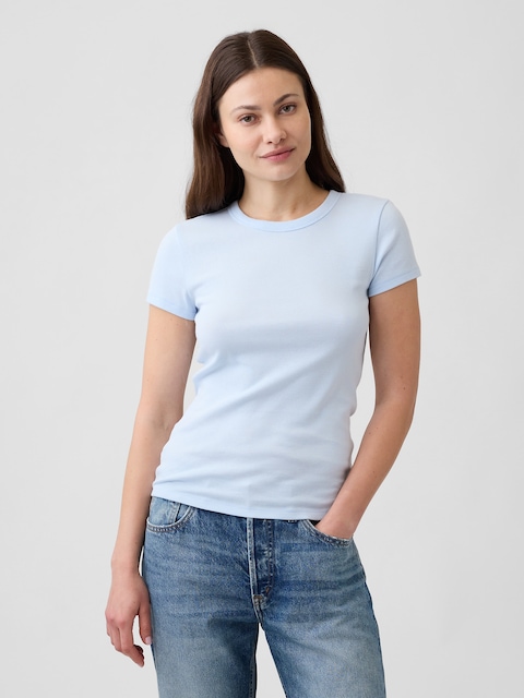 Modern Ribbed Crewneck T-Shirt