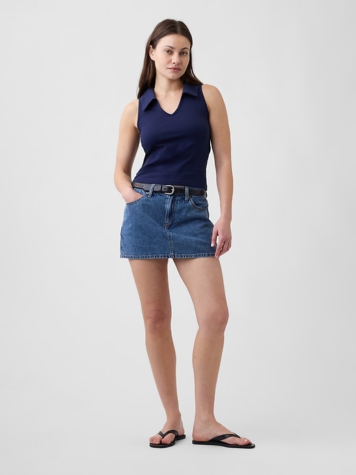 Image number 3 showing, Sleeveless Scoopneck Polo Shirt