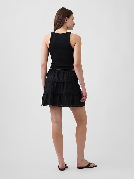Image number 2 showing, Tiered Eyelet Mini Skirt