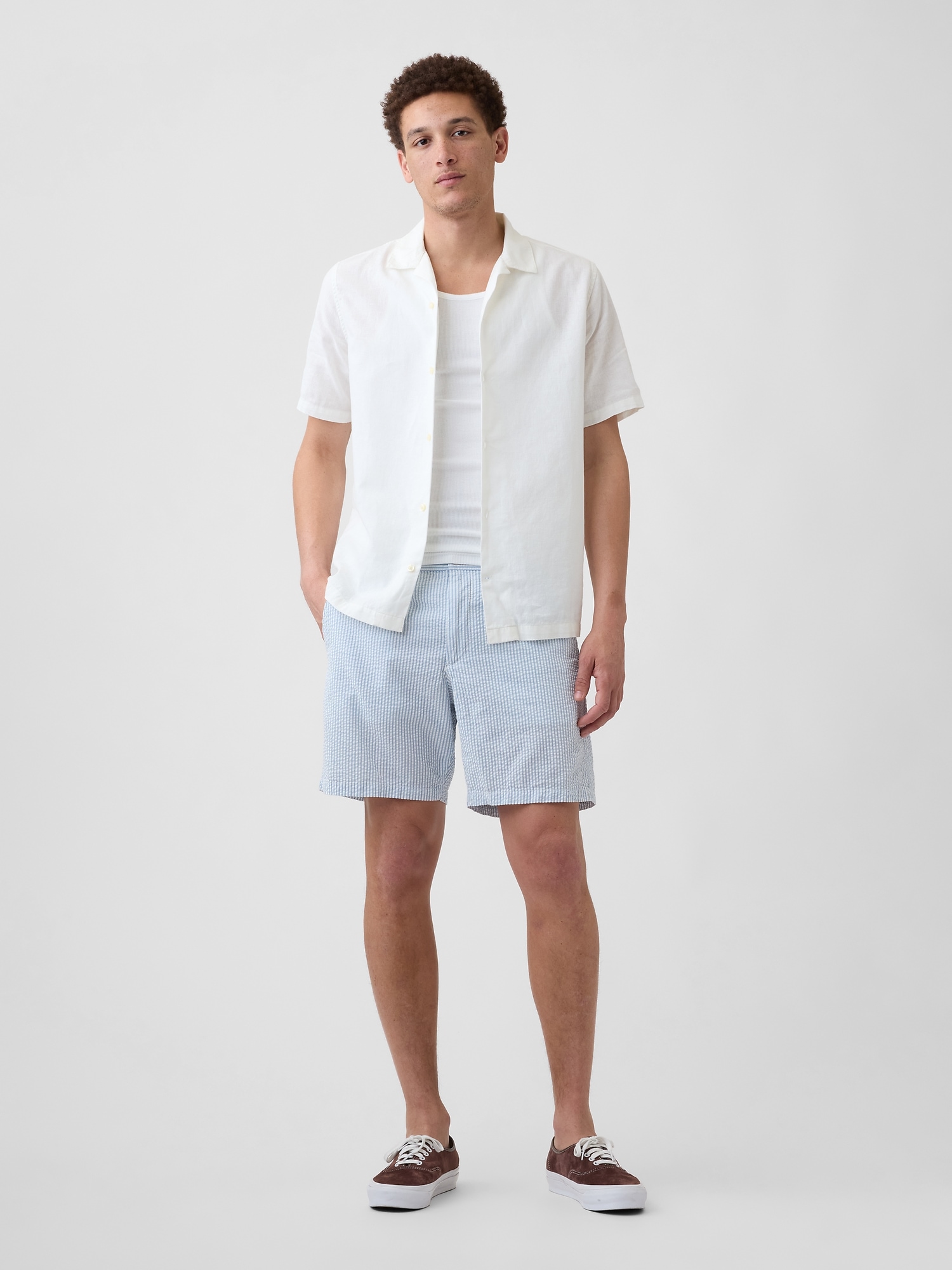 7" Essential Seersucker Shorts