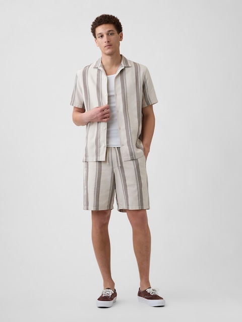 7" Easy Textured Stripe Shorts