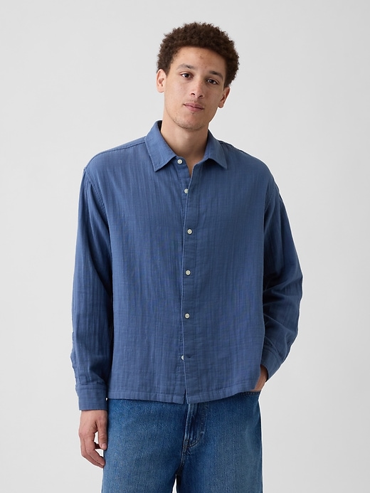 Image number 1 showing, Gauze Shirt in Boxy Fit