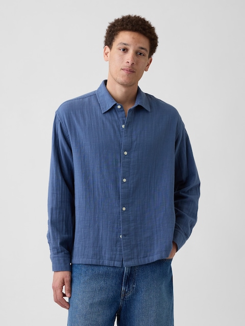 Gauze Shirt in Boxy Fit