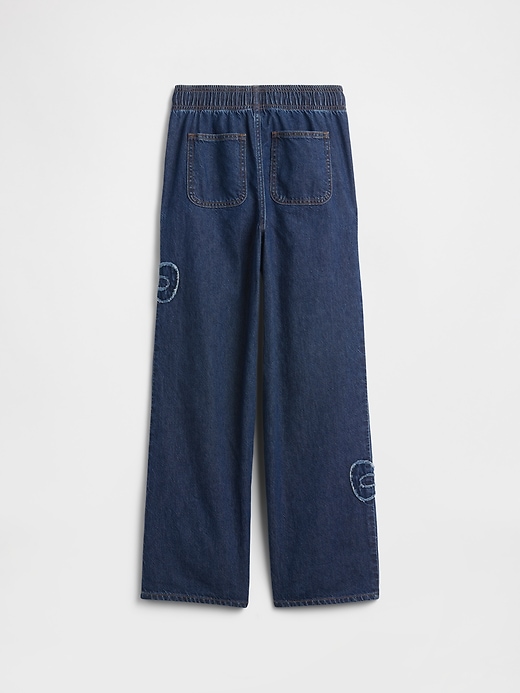 Image number 2 showing, Kids Mid Rise Pull-On Wide-Leg Jeans