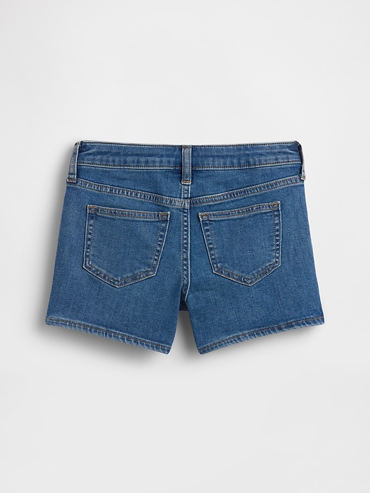 Image number 2 showing, Kids High Rise Embroidered Denim Shorts