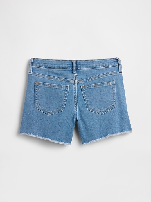 Image number 2 showing, Kids High Rise Embroidered Denim Shorts