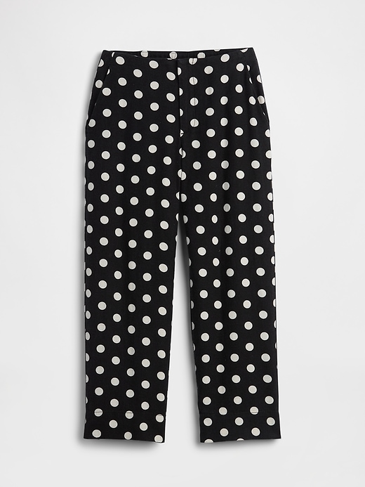 Image number 7 showing, High Rise Linen-Blend Straight Crop Pants