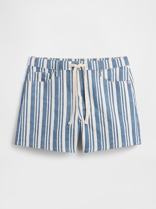 Image number 5 showing, Drawstring Denim Midi Shorts