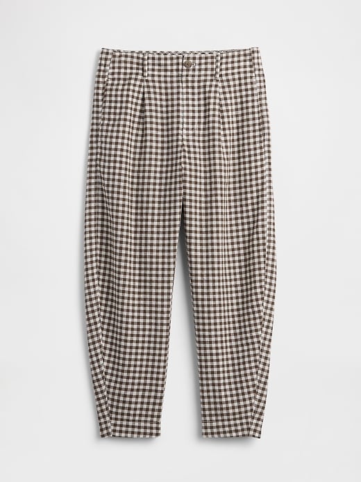 Image number 7 showing, High Rise Linen-Blend Barrel Pants