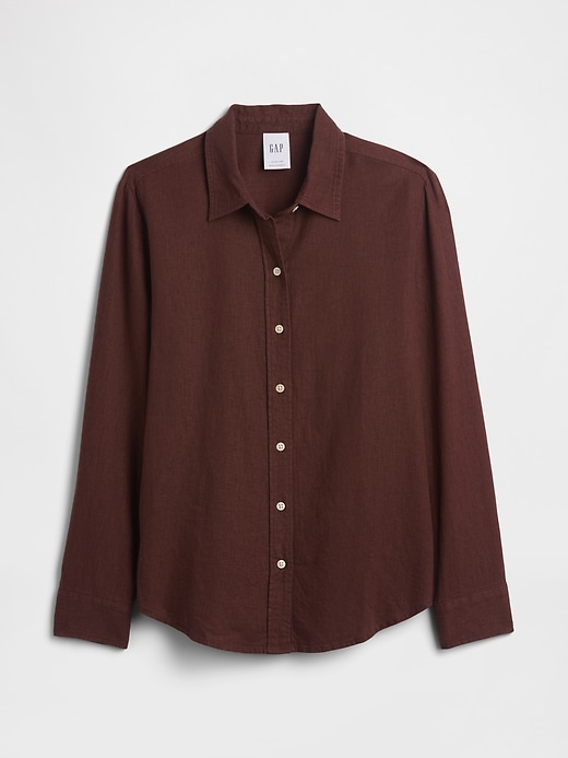 Image number 5 showing, Oversized Linen-Blend Easy Shirt