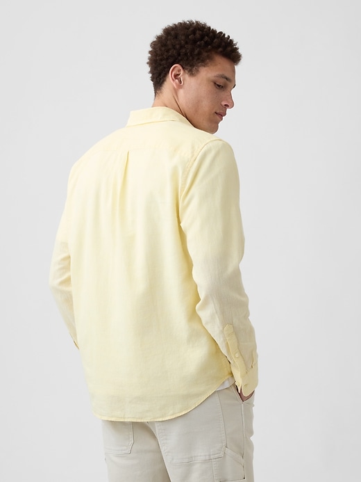 Image number 2 showing, Linen-Blend Shirt in Standard Fit