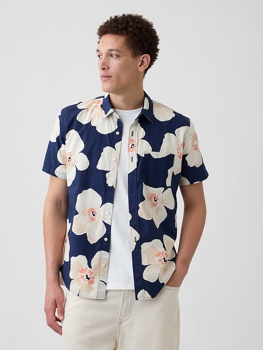 Image number 1 showing, Stretch Poplin Shirt in Standard Fit